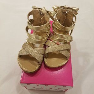 Seychelles Bow Back Gold Sparkly sandals Girls